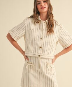 ⭐ Set Falda y Top de Rayón con Estampado de Rayas | Diseño Elegante y Cómodo